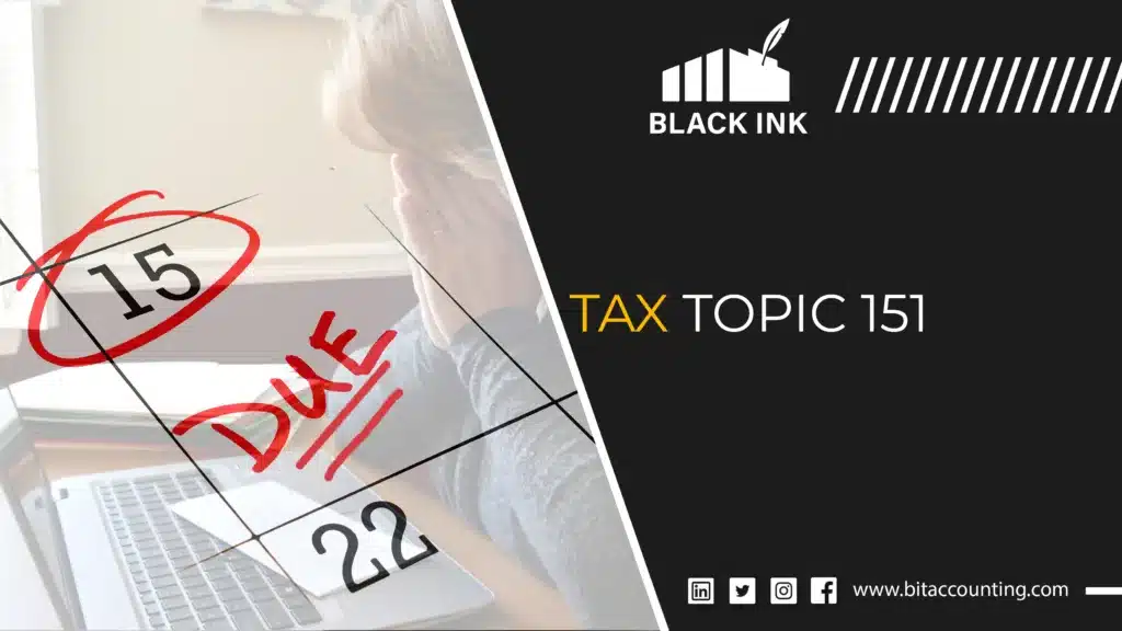 Tax Topic 151
